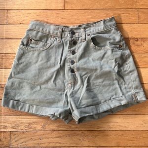 Vintage Light Green Jean Shorts